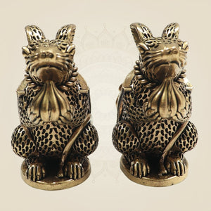 Brass Mushak Pair 3"– Sacred Companion for Ganesh Worship - Luxeartisanship