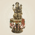 Brass Narasimha Lakshmi Idol on Chowki 6.5"– Balance of Power - Luxeartisanship