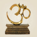 Brass Om ॐ on Stand 2.5" - for Meditation & Gift Purpose - Luxeartisanship