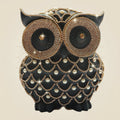 Brass Owl Showpiece 7" with Rhinestone Work for Decor and Vastu - Luxeartisanship