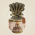 Brass Panchmukhi Ganesh Murti on Chowki for Success Energy 8.25" - Luxeartisanship