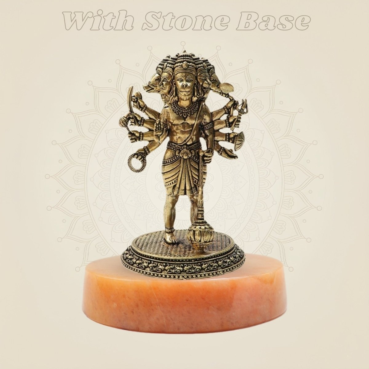 Brass Panchmukhi Hanuman Idol 4.75" – Powerful Protection & Divine Strength - Luxeartisanship