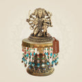 Brass Panchmukhi Hanuman Murti on Chowki for Strength Aura 7.5" - Luxeartisanship