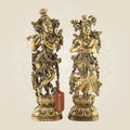 Radha Krishna Brass Idol 9.5" – Handcrafted Premium Sculpture for Aarti & Decor