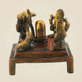 Brass Shiv Panchayat Idol 3.5" | Shiva Parvati Ganesh Decorative Spiritual Statue