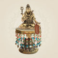 Brass Shiva in Dhyan Pose Idol with Chowki for Meditation Vibes 7.5" - Luxeartisanship