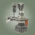 Brass Shivling Idol – 4" Silver Finish Shiva Energy Statue for Pooja & Prosperity