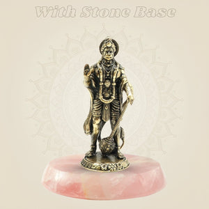 Brass Standing Hanumanji Statue 4" - Fine - Detail Bajrangbali Statue - Luxeartisanship