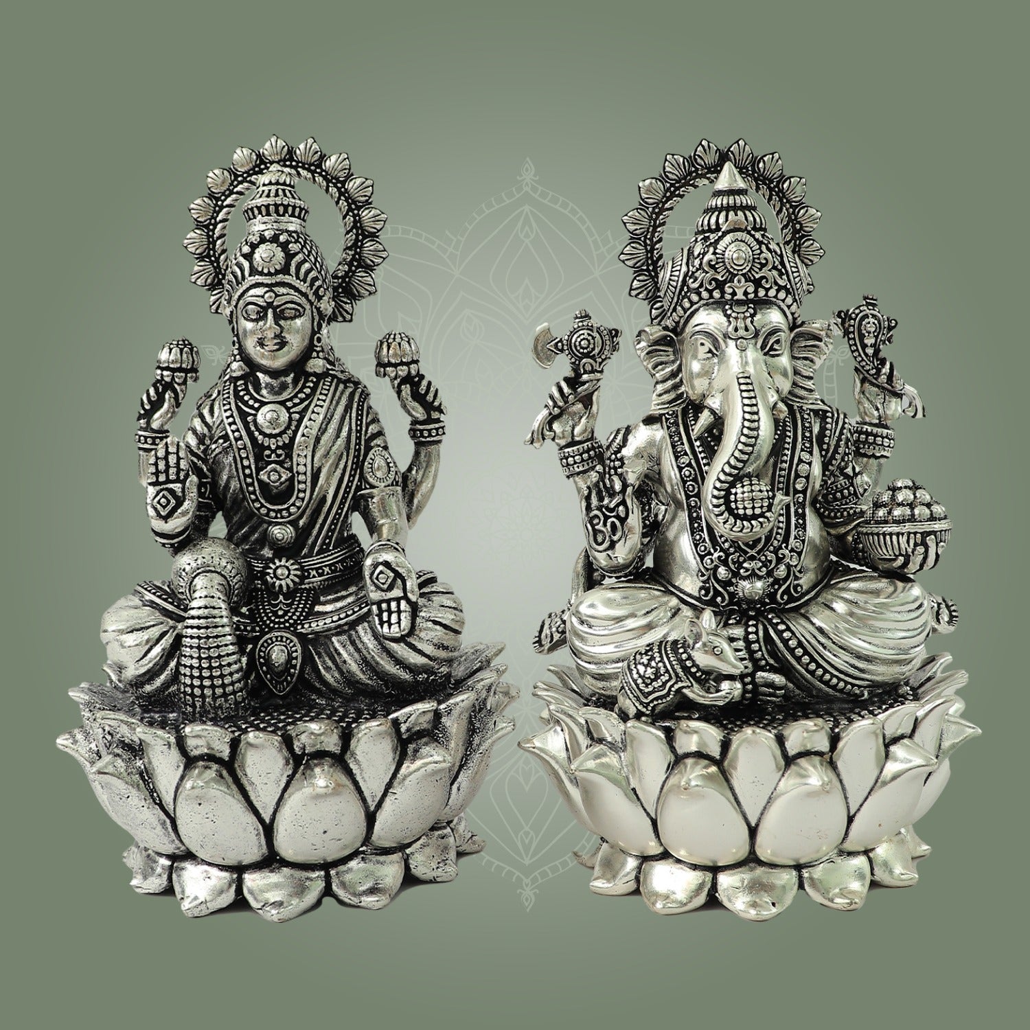 Brass Superfine Ganesha Lakshmi Idols Set