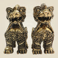 Brass Yali Guardian Lion 3"– Majestic Keeper of Strength (Set of 2) - Luxeartisanship