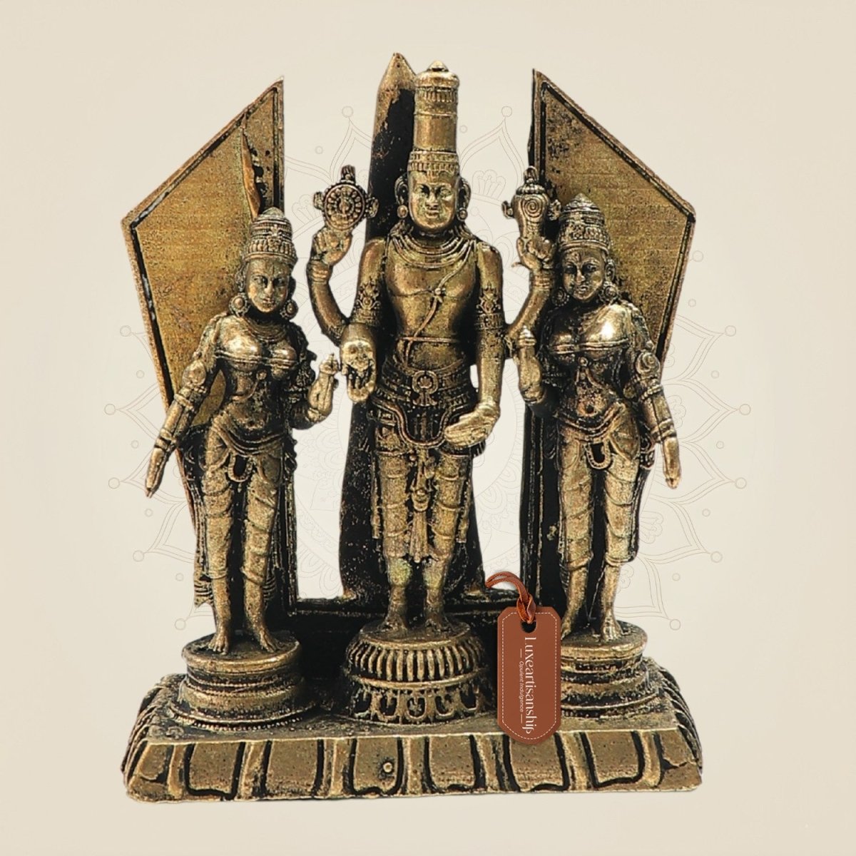 Bronze Balaji with Sridevi–Bhudevi Trio Idol – Auspicious