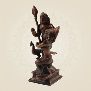 Copper Lord Murugan with DevaSena 6"– Handcrafted Statue of Divine Grace - Luxeartisanship