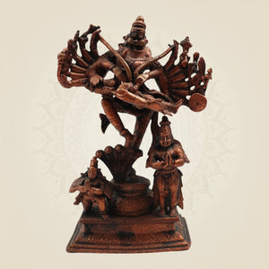 Copper Lord Narsimha Idol with Garuda & Prahlada – Handcrafted Pure statue of Protection 6.75" - Luxeartisanship