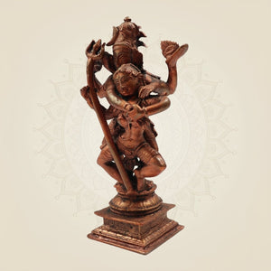 Dancing Shiva Parvati with Naag Idol 6" – Handcrafted Copper Statue of Divine Harmony - Luxeartisanship