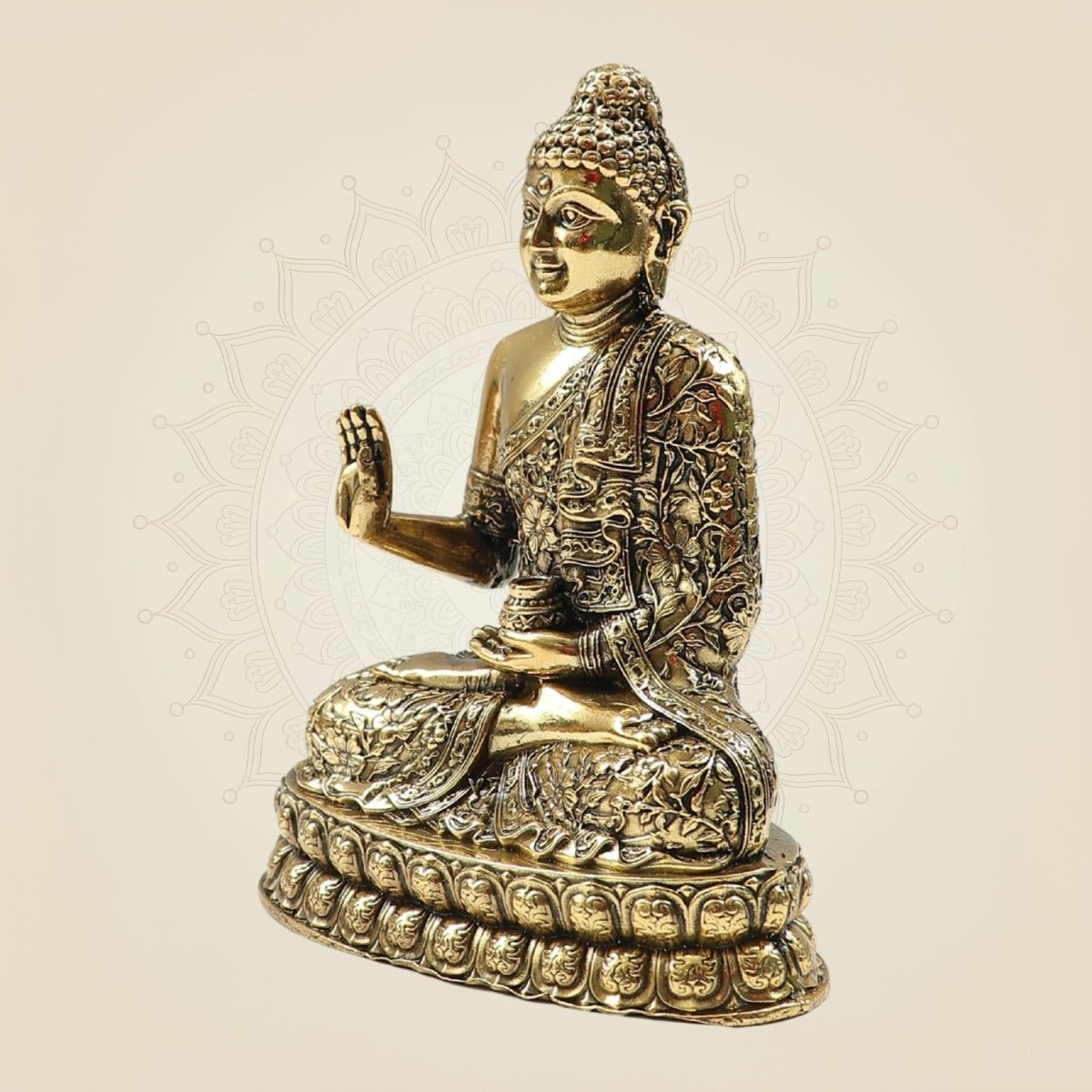 Elegant Brass Buddha Statue 4" - in Meditation Pose for Home - Luxeartisanship