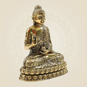 Elegant Brass Buddha Statue 4" - in Meditation Pose for Home - Luxeartisanship