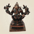 Exquisite Small Copper Eight - Armed Ganesha Statue 3"– Artistic Divine Idol - Luxeartisanship
