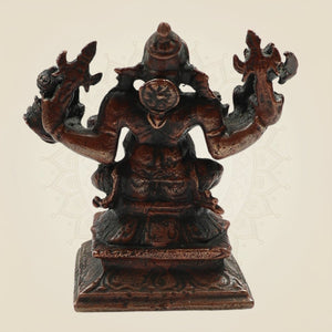 Exquisite Small Copper Eight - Armed Ganesha Statue 3"– Artistic Divine Idol - Luxeartisanship