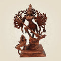 Goddess Durga Mahishasura Mardini Handcrafted Copper Idol 7" - Luxeartisanship