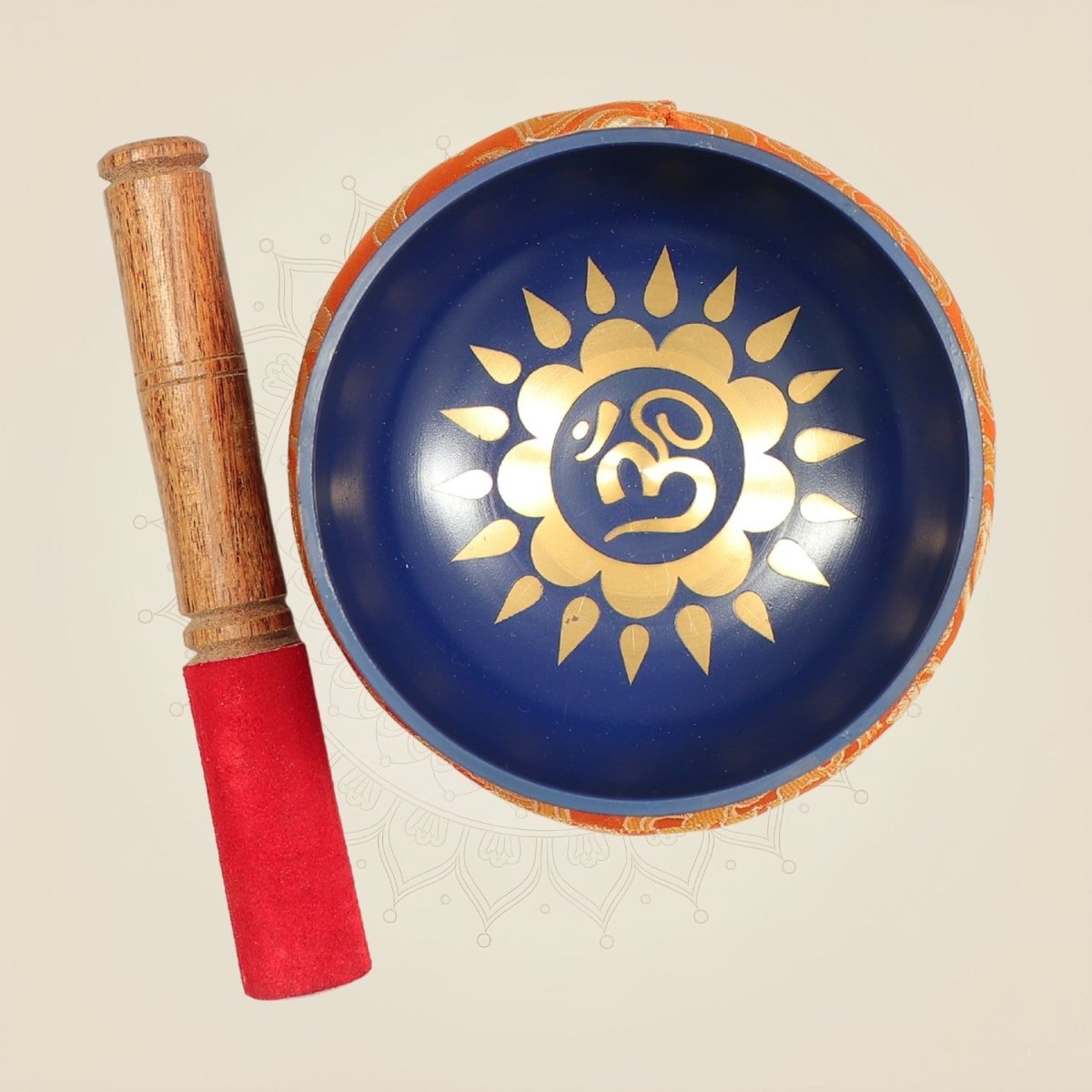 Handcrafted Brass Tibetan Bowl Set with Meditation & Healing Kit 2.5" - Luxeartisanship