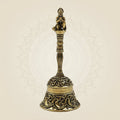 Handcrafted Pure Brass Pooja Bell 4.5" for Temple & Daily Ritual Use - Luxeartisanship