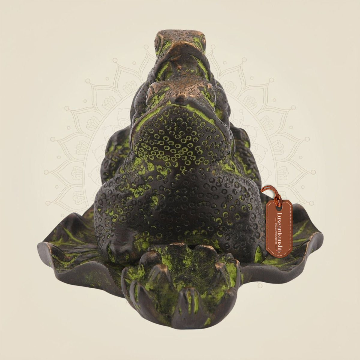 Brass Frog Buddy Pair 3" – Handcrafted Decor Symbolizing Joy & Harmony