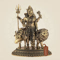 Ardhanarishvara Brass Idol with Nandi & Lion – 4.25" Handcrafted Symbol of Shiva-Shakti