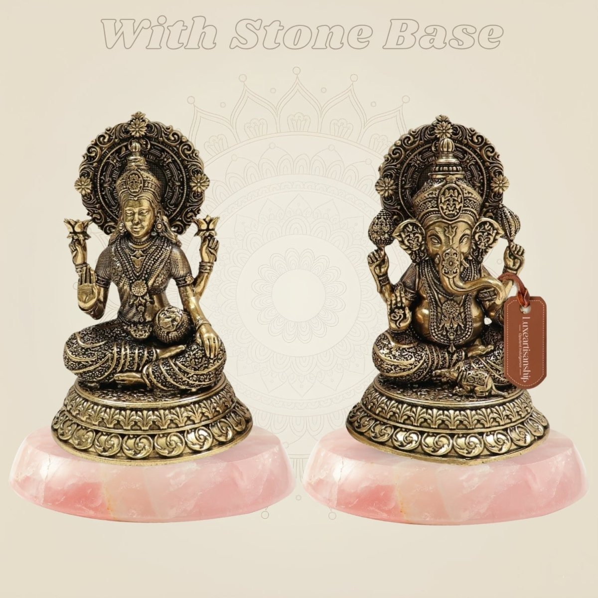 Laxmi Ganesh Brass Murti Set 5 Inch for Home & Pooja - Luxeartisanship