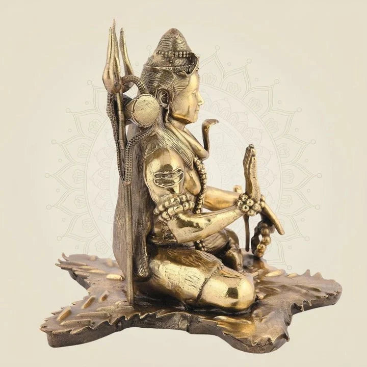 Brass Shiva Idol in Dhyanam Mudra - Luxeartisanship