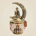 Meditation Buddha Brass Murti 10.25' on Crescent Base with Chowki for Peace - Luxeartisanship