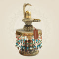 Naag Covered Shivling Brass Idol on Chowki 7.75" for Spiritual Decor - Luxeartisanship