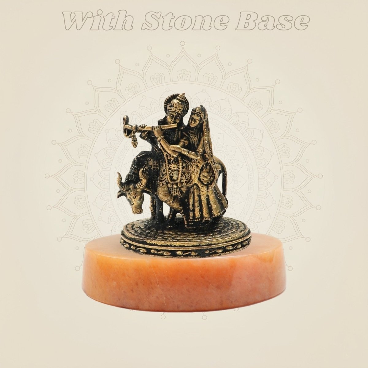 Panchaloha Radha Krishna with Cow Bronze Idol – Fine Detailing