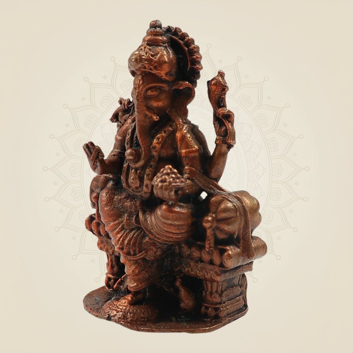 Premium Copper Ganesha Sculpture 2.5"– Small Artistic Deity Idol - Luxeartisanship