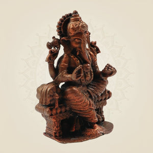 Premium Copper Ganesha Sculpture 2.5"– Small Artistic Deity Idol - Luxeartisanship