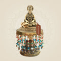 Premium Meditating Hanuman Ji Brass Idol on Chowki 6.75" for Balance - Luxeartisanship