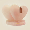 Rose Quartz Crystal Double Heart for Love & Harmony Decor - Luxeartisanship