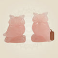 Rose Quartz Owl Showpiece Vastu Pair of 2 for Home & Office Decor - Luxeartisanship