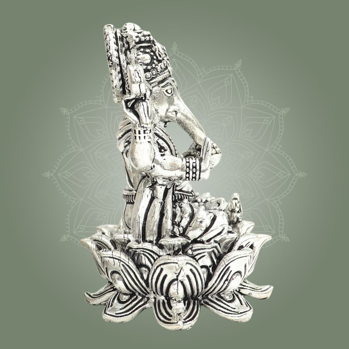 Silver Plated Brass Ganesha Idol - Luxeartisanship