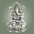 Silver Plated Lord Ganesha Brass Murti - Luxeartisanship