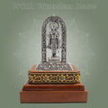 Silver Plated Ram Lalla Brass Idol (4″) with Polished Square Wooden Stand - Luxeartisanship