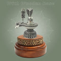 Silver Plated Shiva Lingam Idol 4" in Brass with Handcrafted Wooden Stand - Luxeartisanship