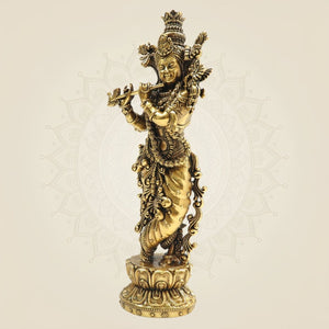 South Indian Brass Krishna Murti - Luxeartisanship