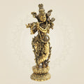 South Indian Brass Krishna Statue  - Luxeartisanship