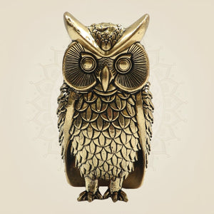 Superfine Brass Owl 4" – Elegant Emblem of Wisdom and Fortune - Luxeartisanship