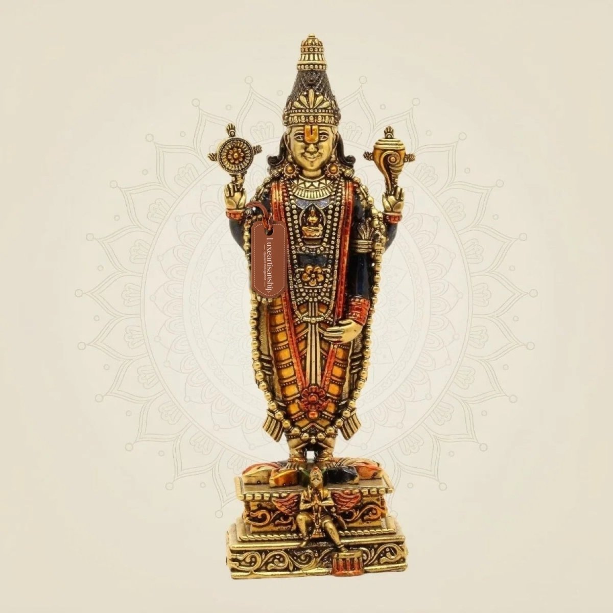 Tirupati Balaji Idol 7.75" – Superfine Pure Brass Murti for Goodness and Wealth